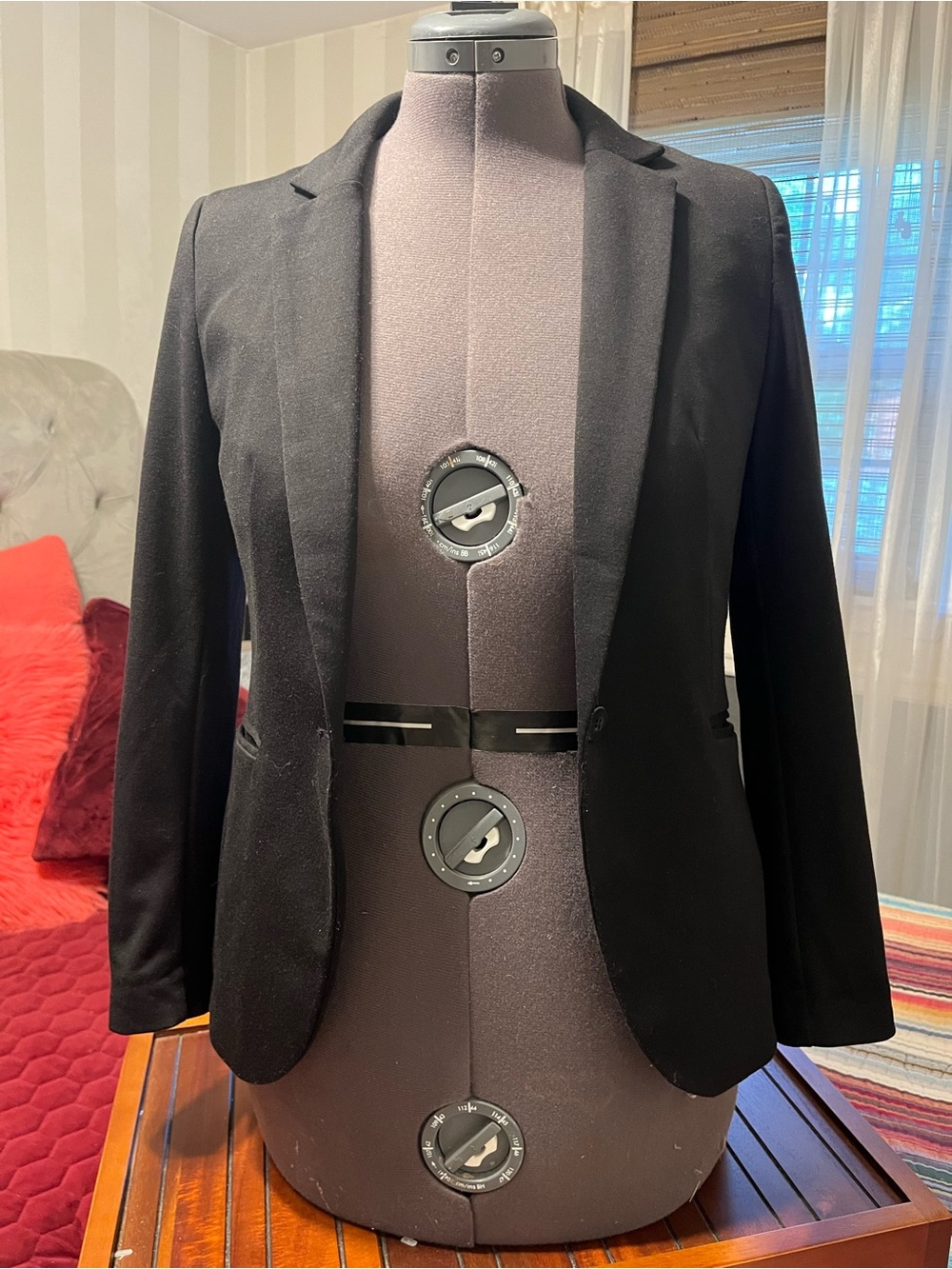 H&M Black Blazer with Satin-Striped Lining